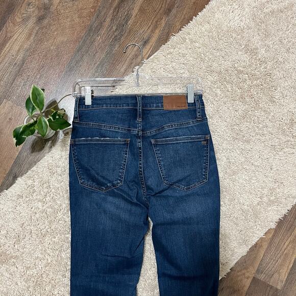 Madewell Size 26 Raw Hem Button Fly Distressed 10" High Rise Skinny Jeans - Picture 5 of 8